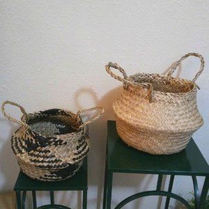 SET OF 2 Seagrass baskets
